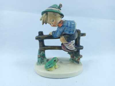 #ad Collectible Goebel Hummel figurine quot;Retreat to Safetyquot; boy on fence with frog