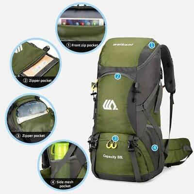 #ad 50L Travel Backpack Camping Bag Large Hiking Tourist Rucksack Waterproof Climb