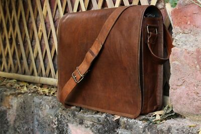 Mens Genuine Messenger Vintage Leather Satchel Man HandBag Laptop Briefcase Bag $57.19