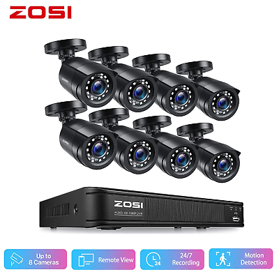 #ad ZOSI H.265 5MP Lite DVR Security System 8CH DVR 1080P CCTV Camera Night Vision