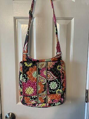 #ad Vera Bradley Ziggy Zinnia Mailbag Crossbody Bag Multicolor Floral Purse