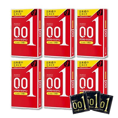#ad 6SET Okamoto Japan OKAMOTO ZERO ONE 001 0.01 Condom LARGE SIZE 3pcs in Box