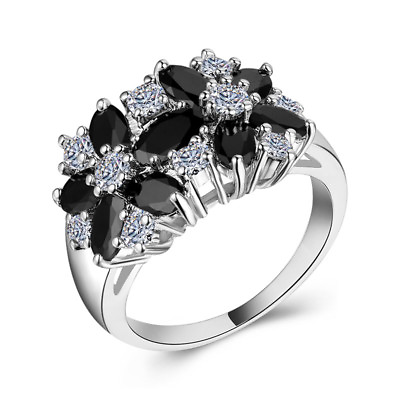 #ad Women Fashion 925 Silver Jewelry Cubic Zircon Wedding Party Ring Sz 6 10