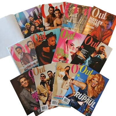 #ad OUT Magazine Lot of 14 Gay LGBTQ 2022 2024 Out Traveler New Unread Editions