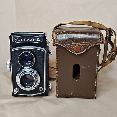 #ad 1956 Yashica A Camera TLR 120 Film Medium Format f 3.5 80mm Twin Lens 6x6 Japan