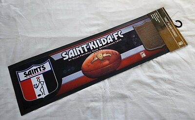 #ad St Kilda Saints AFL Heritage Printed Rubber Backed Bar Runner Mat New 89x25cm