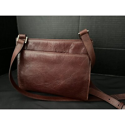 #ad Hobo International Vintage Soft Brown Leather Crossbody Handbag Purse