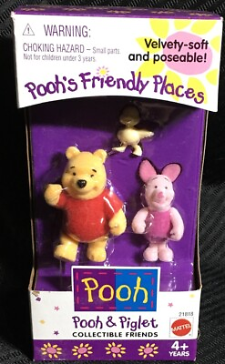 #ad Mattel Velvety Soft Poseable Pooh amp; Piglet Collectible Friends 1998 Disney