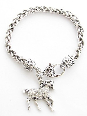 #ad Horse Crystal Fashion Chain Bracelet Jewelry Pony Equestrian