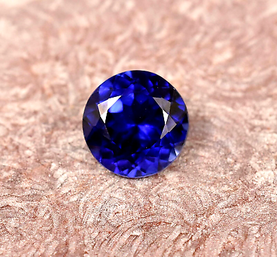#ad 10 Ct Natural Kashmiri Royal Blue Sapphire Certified Round Cut Gemstone