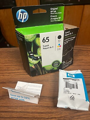 #ad HP 65 Black amp; Tri color Original Ink Cartridge ONLY BLACK CARTRIDGE