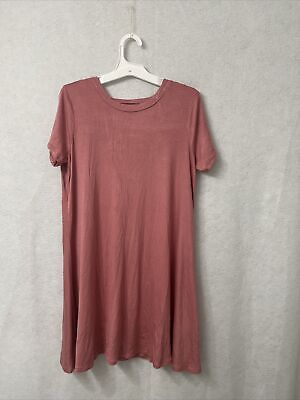 #ad Love Cameron Women#x27;s Short Sleeve Casual Soft Jersey Dress Mauve Size M