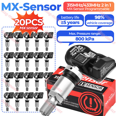 #ad 20 Pack Autel TPMS MX Sensor 315MHz amp; 433MHz Programmable Tire Pressure Sensors