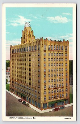 #ad c1930s 40s Monroe Louisiana LA Hotel Francis Tower Deco Downtown VTG Postcard