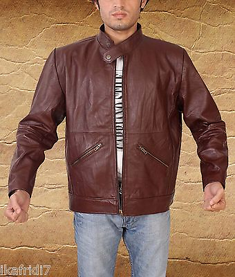 #ad Men Fashion Handmade Cow Leather Jacket Small 5XL Black amp; Brown Color