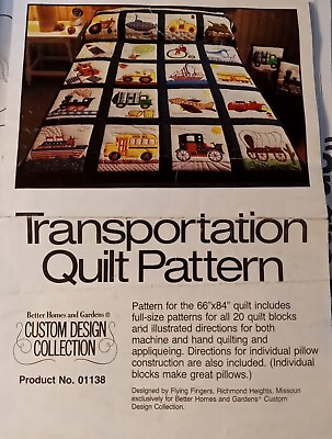 #ad Vintage Block Transportation Quilt Pattern
