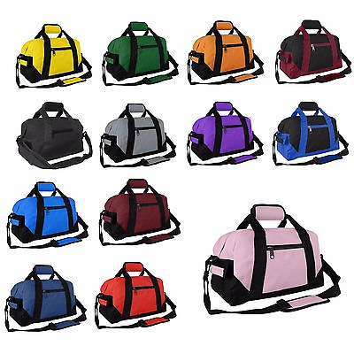 #ad DALIX 14quot; Duffle Gym Mini Travel Bag Green Black Gray Blue Red Pink Orange