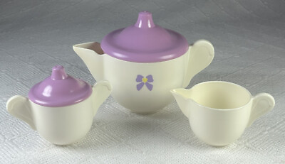 #ad 5 Replacement Pcs for Playskool Magic Party Tea Set Creamer Sugar Tea Pot Vtg