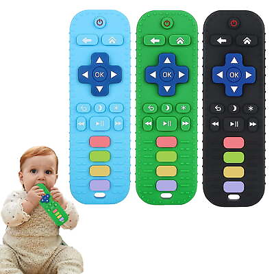 #ad Silicone Teething Toys for Babies Remote Control Shaped Teethers Chew Toys FDA C