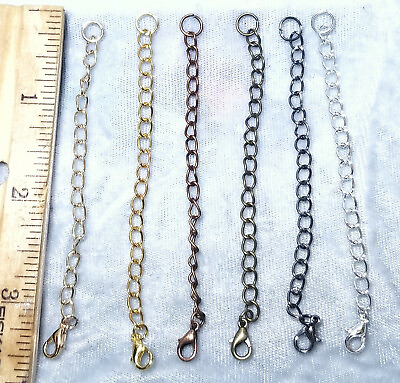 #ad 3 1 2quot; Necklace bracelet Chain Extender Extension each six colors plus stainless