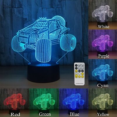 #ad USB Night Lamp LED 3D Remote Touch Beach Vehicle Car Kids Room Decor Sleep Light