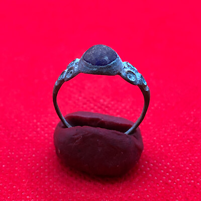 #ad Ancient Middle Ages Ring Vintage Bronze Medieval Antique Jewelry Relic Stone
