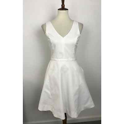 #ad Joie Aurina Women Sz M Dress Fit Flare Criss Cross Mini White