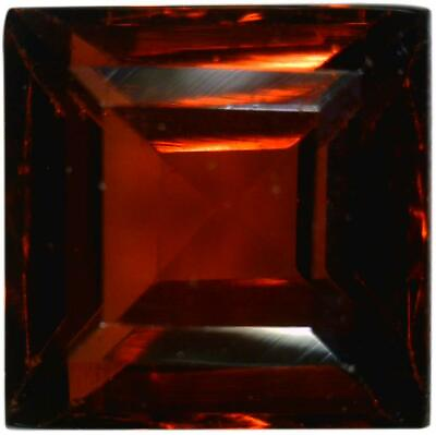#ad Natural Fine Deep Amber Red Garnet Square Step Mozambique AAA Grade