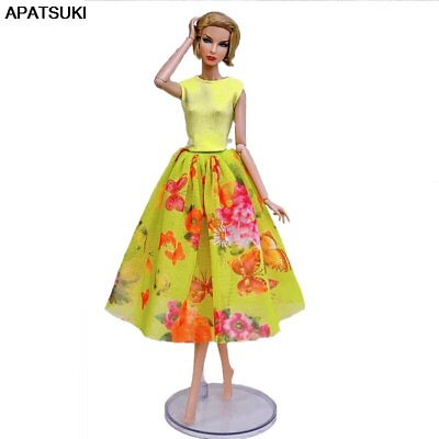 #ad Fashion Doll Clothes For 11.5quot; Doll Outfits 1 6 Party Gown Top Floral Midi Skirt