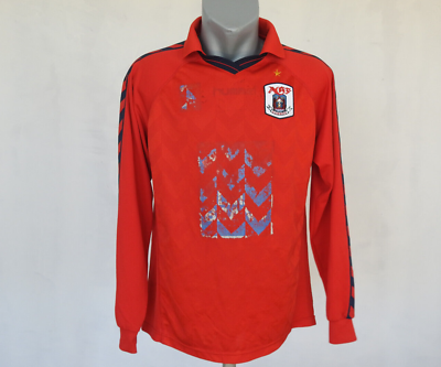 #ad AGF Aarhus 2005 Away Jersey Hummel Red Long Sleeve Shirt Size L Football Soccer