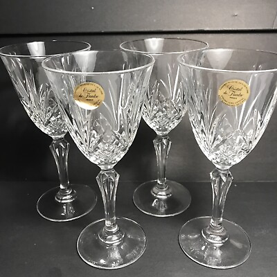 #ad 4 French Crystal Wine Glasses Cristal De Flandre