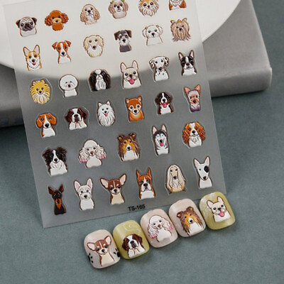 #ad 5D Embossed Nail Art Decals Puppy Dog Nail Decals for Dog amp; Cat LoversQG
