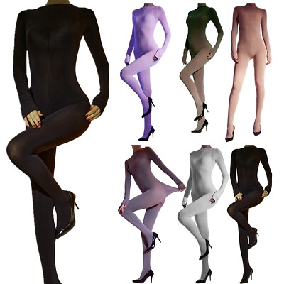 #ad US Womens Pantyhose Seamless Full Body Catsuit High Elastic Bodysuit Nightclub