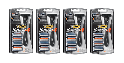 #ad BIC Hybrid 4 Advance 1 Disposable Razor Handle and 4 Refill Cartridges 4 Pack