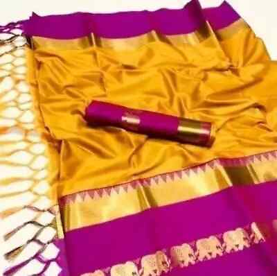 #ad Elephant Design Cotton Silk Saree Indian saree Designer Saree Partywear Sari