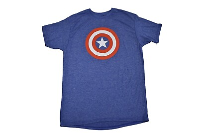#ad Marvel Mens Captain America Shield Athletic Material Shirt New S M XL 2XL