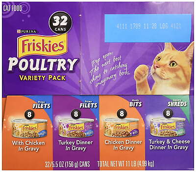 #ad Poultry Gravy Wet Cat Food Variety Pack 5.5 oz Cans 32 Pack