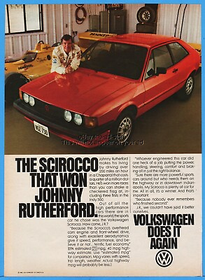 #ad 1980 Volkswagen Scirocco VW Johnny Rutherford Pennzoil Indy Car Texas Plates ad