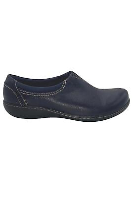 #ad Clarks Collection Leather Slip On Shoes Ashland Joy Navy