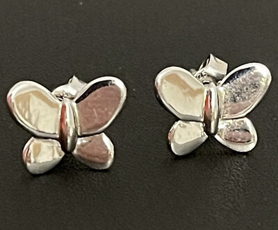 #ad 925 Sterling Silver Butterfly Earrings