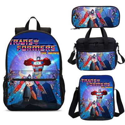 Transformers The Movie Boys Bookbag Insulated Lunch Box Crossbody Kids Gifts Lot $60.99