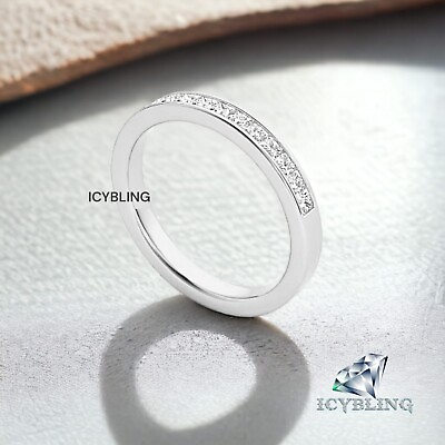 #ad 0.45ct Princess Genuine Moissanite 14k White Gold Plated Engagement Wedding Ring