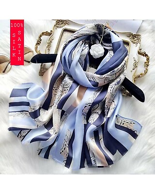 #ad soft and elegant Large Long White Flower Scarves Shawl 69quot;*26quot; Gifts