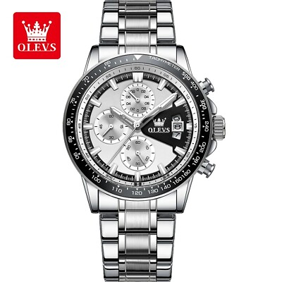 #ad OLEVS Men#x27;s Watch Luxury Fashion Waterproof Stainless Steel Luminous Quartz Wris