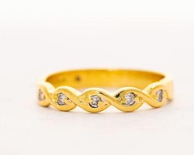 #ad Diamond 14k Yellow Gold Band size 6.25