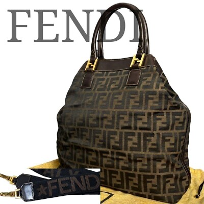 #ad FENDI Tote Shoulder Bag Zucca All over pattern 2way Women Japan Used