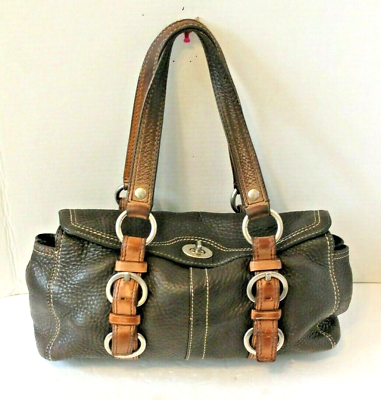 #ad Vintage Coach Satchel Handbag Brown Pebbled Leather Chelsea Purse