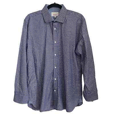 #ad Ted Baker Endurance Mens Size 16 34 35 Dress Shirt Blue Checkered Long Sleeve
