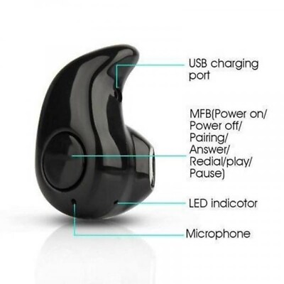 #ad Mini Wireless Bluetooth 4.0 Earphone Stereo Headset Compatible With All Phone