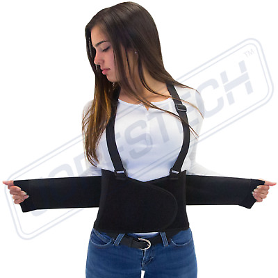 #ad Heavy Duty Lift Lumbar Lower Back Waist Support Belt Brace Suspenders for Work